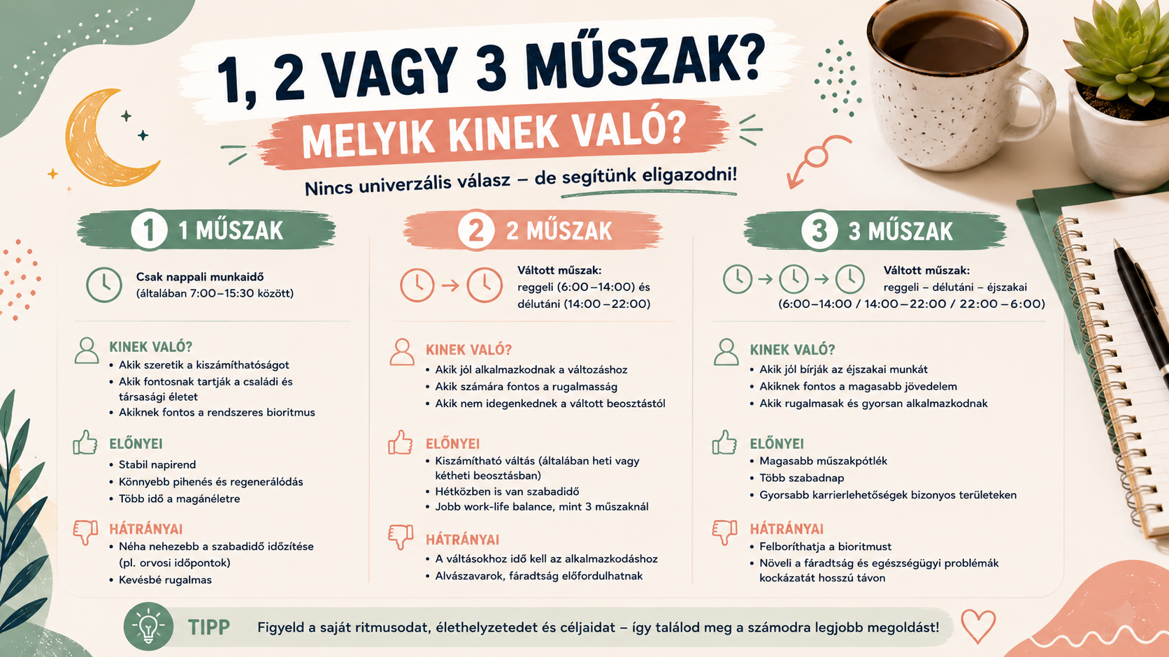 1, 2 vagy 3 műszak? Nem csak a fizetés alapján érdemes dönteni!