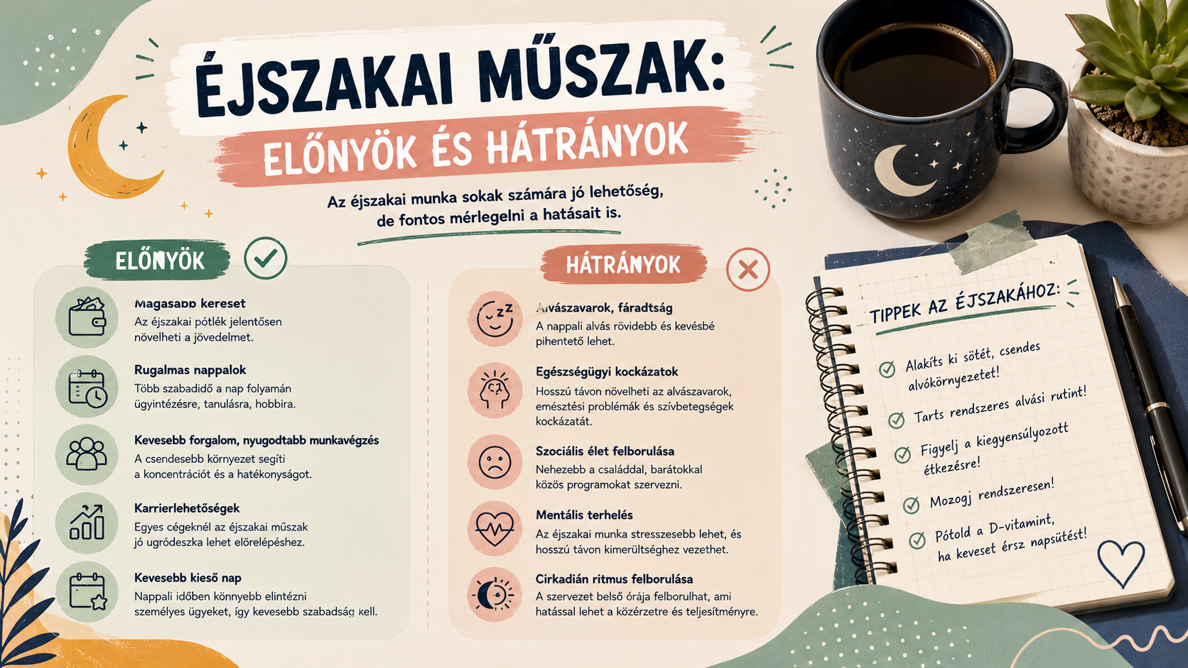 Éjszakai műszak: előnyök és hátrányok – megéri éjszaka dolgozni?