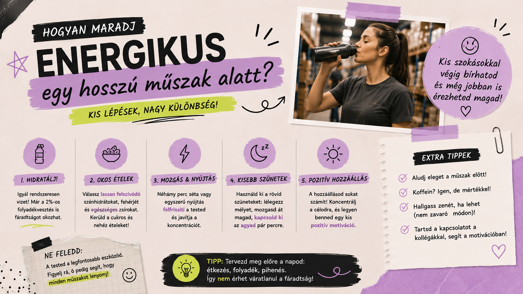Hogyan maradj energikus egy hosszú műszak alatt?